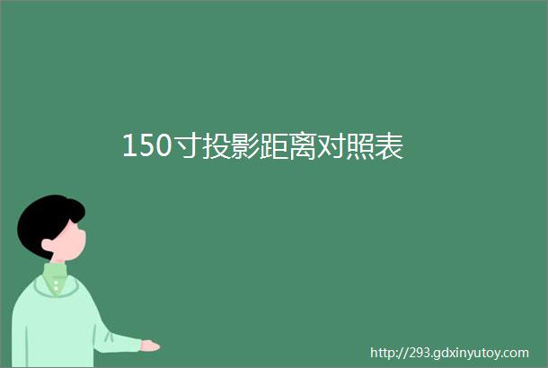 150寸投影距离对照表