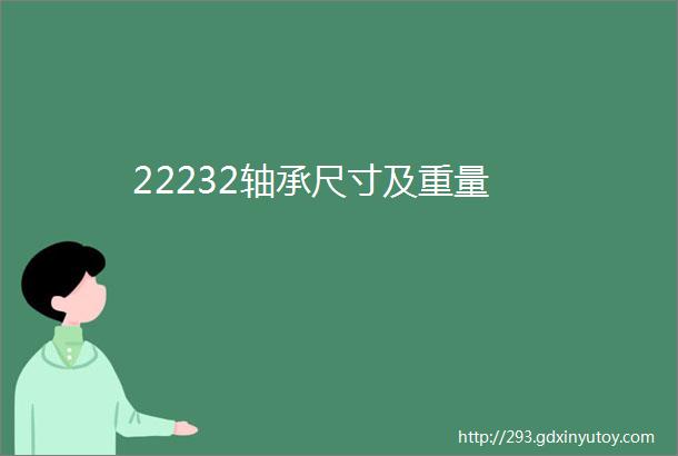 22232轴承尺寸及重量