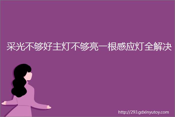 采光不够好主灯不够亮一根感应灯全解决