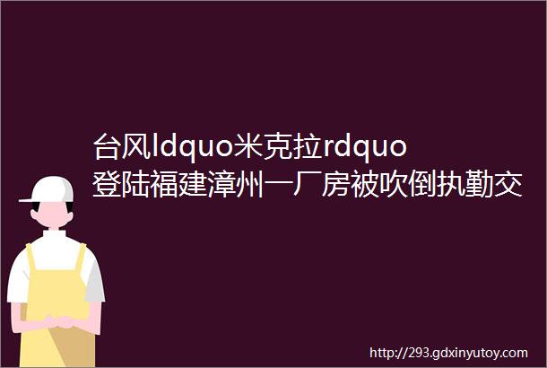 台风ldquo米克拉rdquo登陆福建漳州一厂房被吹倒执勤交警被护栏压倒