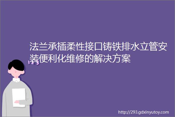 法兰承插柔性接口铸铁排水立管安装便利化维修的解决方案