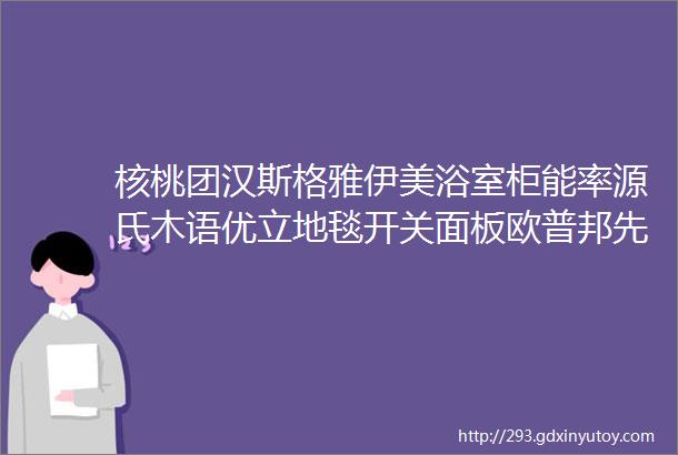 核桃团汉斯格雅伊美浴室柜能率源氏木语优立地毯开关面板欧普邦先生觉飞