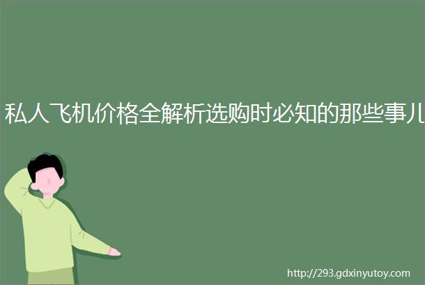 私人飞机价格全解析选购时必知的那些事儿